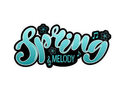 spring melody design illustration lettering logo melody postcard spring vector