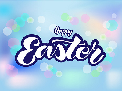 happy Easter design illustration inspiration lettering postcard vector