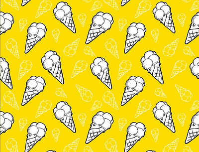 ice cream pattern design icecream illustration illustrator pattern vector