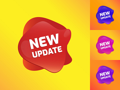 NEW update design illustration sticker sticker design vector web design