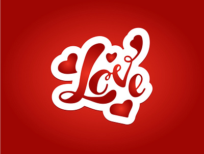 love badge design illustration illustrator inspiration lettering logo love postcard sticker symbol typography valentine day vector