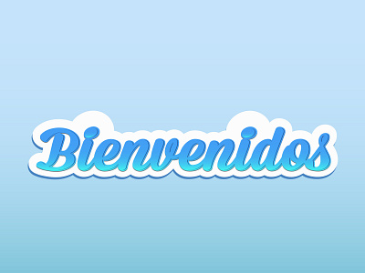 welcome in spanish bienvenidos blue design illustration illustrator lettering postcard typography vector