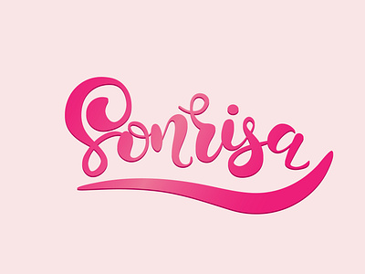 smile in spanish branding design illustration illustrator lettering logo pink postcard smile sonrisa typography vector