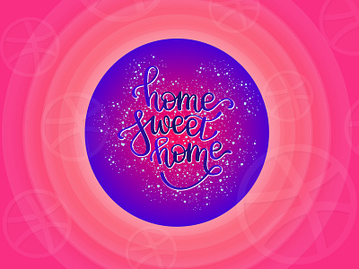 home sweet home design home sweet home icon illustration illustrator inscription invite lettering postcard typography vector