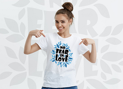 No fear in Love branding design illustrator lettering love postcard print t shirt design