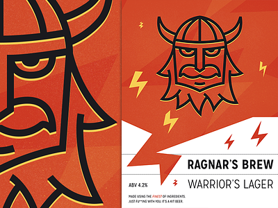 Warriors Lager 2 barbaric beer illustration illustrations label lager viking