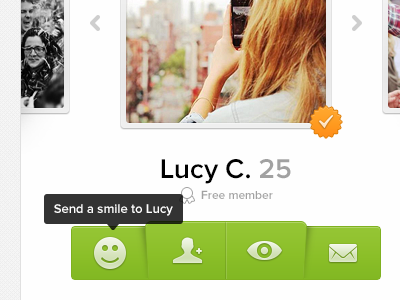 Smile and such actions add friend buttons follow gallery message send message slider thumbnail ui web