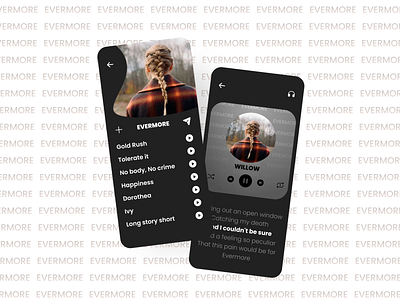 Day 009 | Music Player app dailyui dailyuichallenge day 009 day 9 design evermore graphic design mobile app music music player ui ux