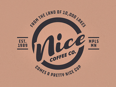 Nice Coffee Co. [6/50] badge branding coffee coffee logo coffeeshop dailylogochallenge design logo mn mpls nice typography vector