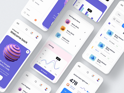 Dashboard Kit – Mobile Version animation app design mobile ui ux