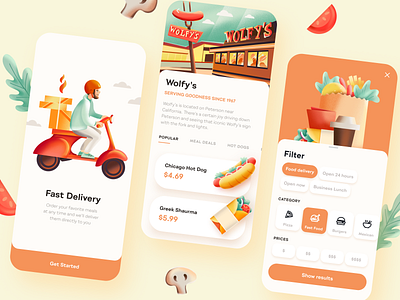 Food Delivery App app design food mobile ui ux