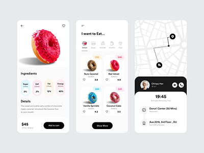 Donut App UI card mobile ui