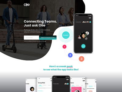 Olie landing page design landing page design ui ux