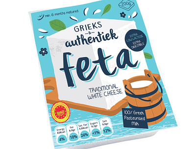 Feta cheese package design branding design