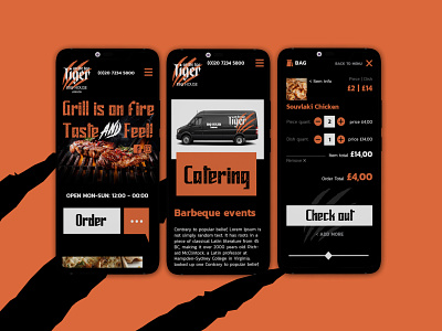 Mobile restaurant order app app branding flat graphic design mobile orange restaurant ui ux vector web website