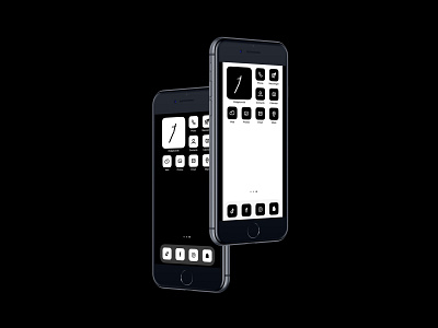 iOS 14 Design - Mono black and white black and white logo design home screen design icon set ios 14 ios14 ios14 design iphone iphone icons mobile design mono ui ui design user interface white