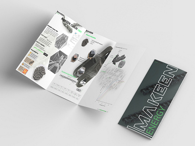 Trifold flyer for Makeen Energy : Chain Belt Sector coperate design flyer graphic design industrial design marketing modern print social media