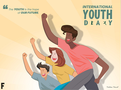 Happy International Youth Day celebrations creative design designermind future graphics illustration modern unique vector youth