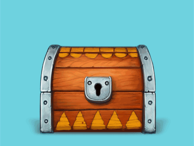 Chest animated chest game icon lock open steel wood