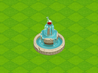 Fountain alchemy animation farm flask fountain game house town water