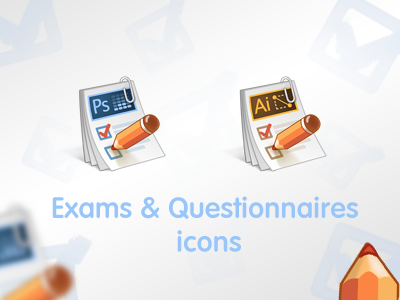 Exams icons ai check exam icon paper pencil ps question test