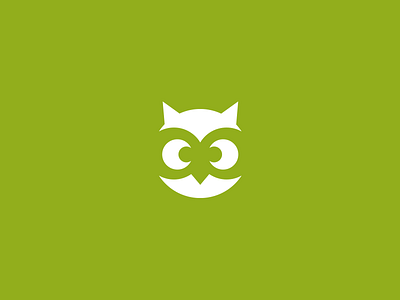 Owl Logo brand green logo owl white