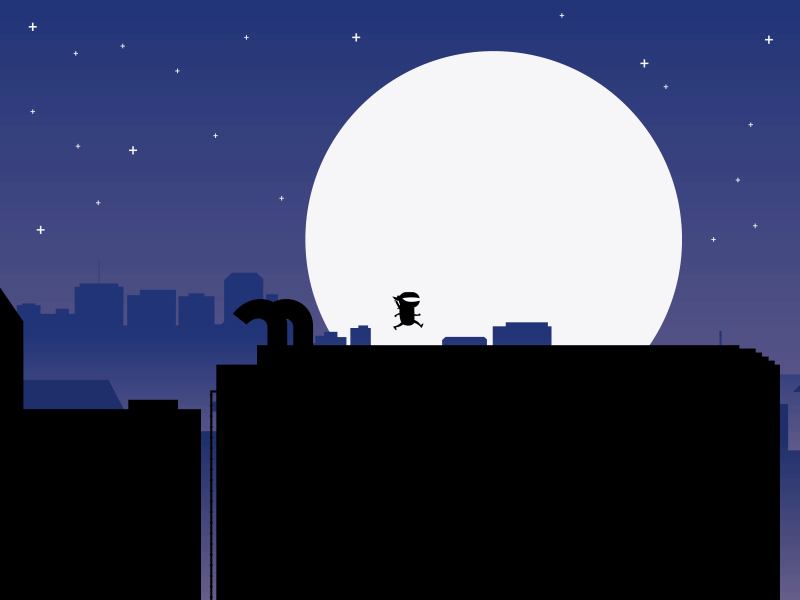 Ninja Run - Exploration with Layers animate animation city dark for fun gif moon ninja parallax run silhouette