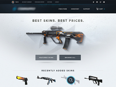 CSGO Skin Website - WIP counter strike cs csgo esports gaming layout skin skins video games weapon website