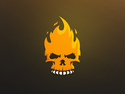 Fire Skull Logo design esport fire flame gaming hot logo mascot orange skull sport yellow