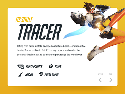 Overwatch - Animated Character animated creative grenade dva esports gaming overwatch tracer ui video game web
