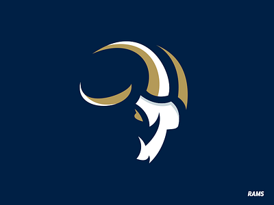 Los Angeles Rams (1 of 32) logo mascot minimal negative space nfl rams redesign