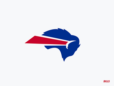 Buffalo Bills bills blue buffalo logo mascot minimal nfl red redesign