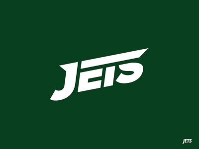 New York Jets jets logo minimal nfl redesign text