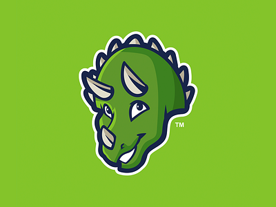Triceratops Mascot Logo green logo mascot triceratops