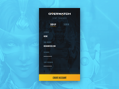Daily UI 001 - Sign Up 001 app daily ui esports gaming overwatch sign up ui arcade