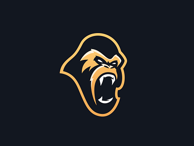 Gorilla Mascot Logo eSports Team esports gaming gold gorilla logo mascot sketch video game