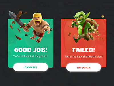 Daily UI 011 - Flash Message 011 app clash of clans confirm daily ui flash message game gaming modal ui arcade
