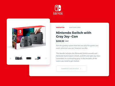 Daily UI 012 - eCommerce Item 012 daily ui ecommerce game gaming item nintendo red shop switch ui arcade video games