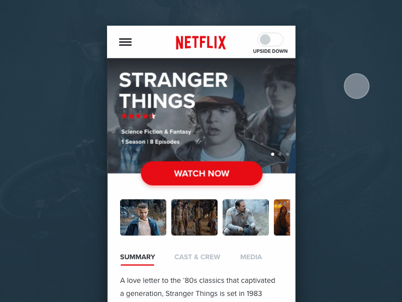 Daily UI 015 - On/Off Switch 015 daily ui dark gif movie netflix off on stranger things switch toggle ui