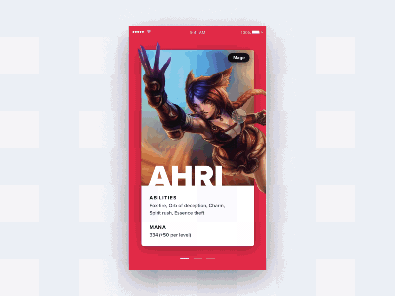 League of Legends - Champion Scroller animated animation card esports gaming gif interaction design ix league of legends scroll ui video game