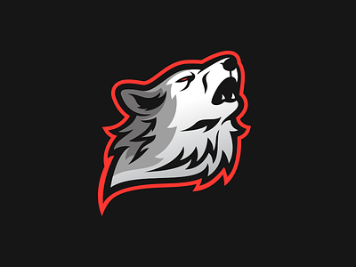 Howlllllllllllll design esport grey howl logo mascot red sport video games wolf