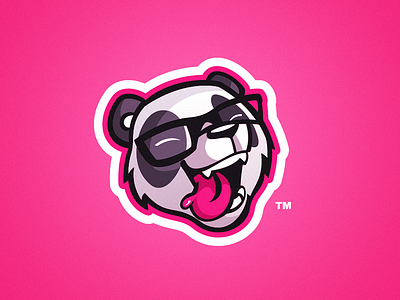 The Unsteady - Panda Mascot Logo brand esports gaming glasses laugh laughing logo mascot panda personal pink youtube