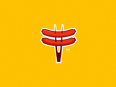 Wienie Roast bbq bratwurst food grill hot dog hotdog logo sausage wienie yellow