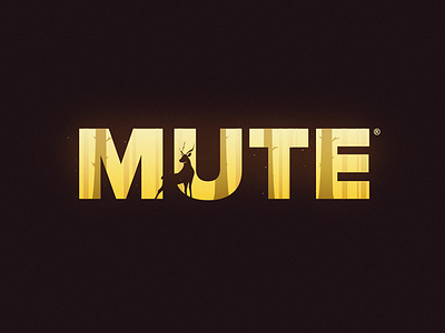 Mute deer logo mute negative space text type woods