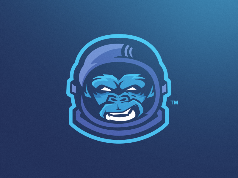 Space Monkey sport astronaut space monkey logo mascot