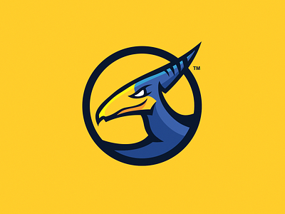 Digital Dactyl bird circle dinosaur esports games gaming gold mascot minimal pterodactyl teradactyl yellow