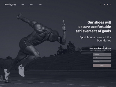 The site of sport shoes design figma minimal web