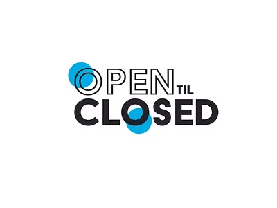 Open Til Closed blue branding business circle closed design illustrator local logo minimal offset open pool rebrand redesign summer swim water winnipeg