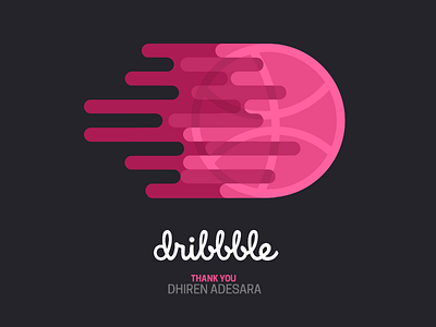 Hello Dribbble! dribbble illustration invite logo thanks