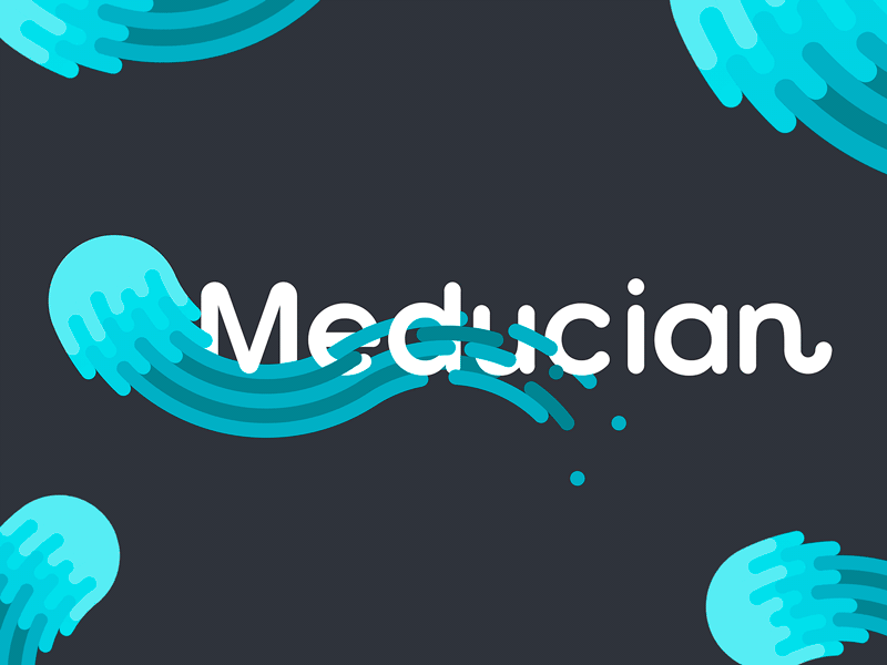 Logo design for Meducian Web color design flat illustration jellyfish logo minimal web